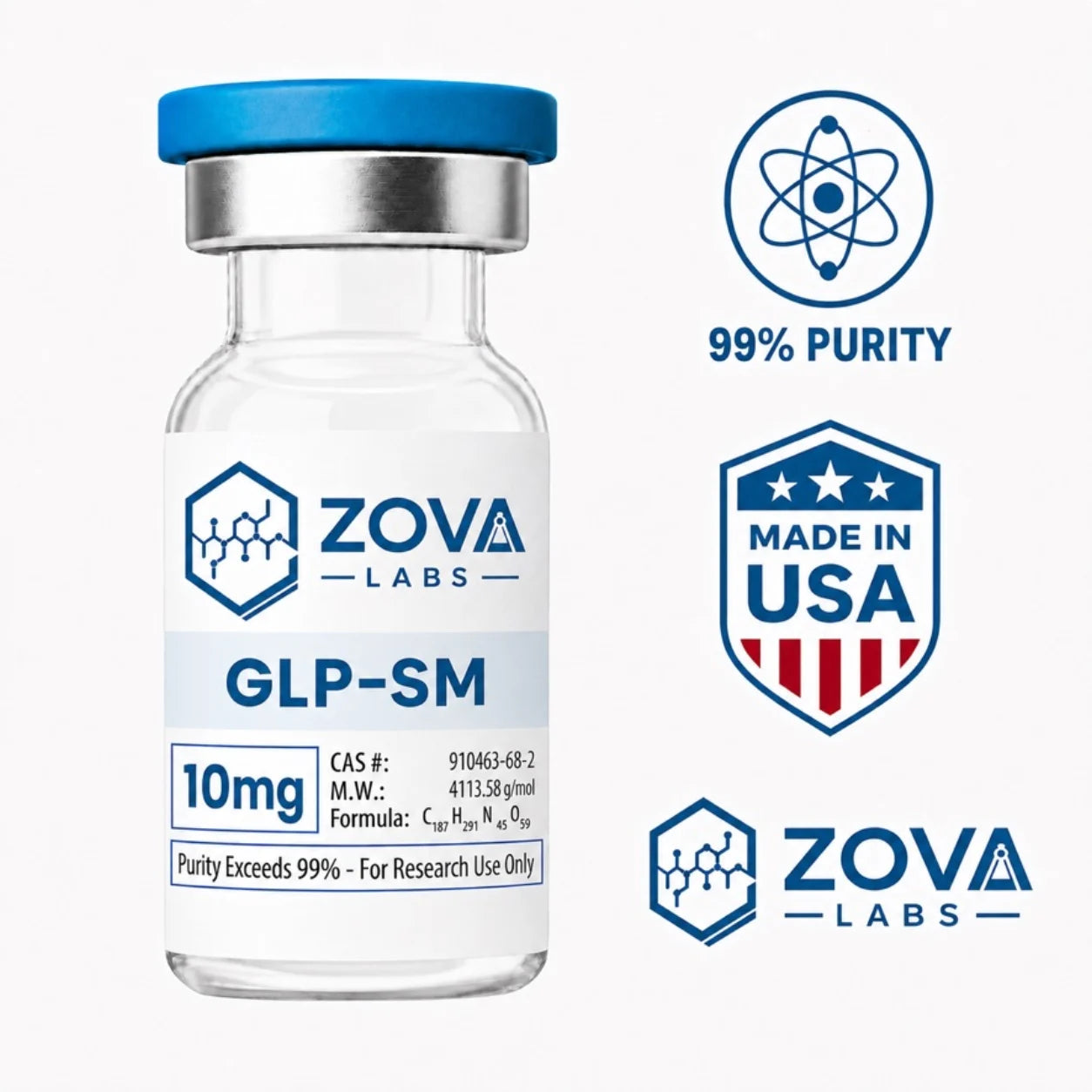 Zova Labs GLP-SM 10MG research-use vial