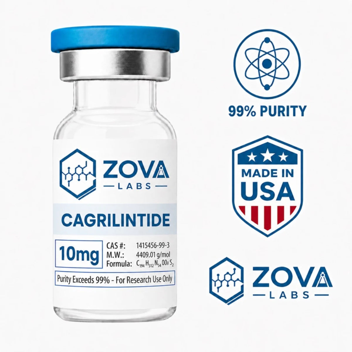 Zova Labs CAGRILINTIDE 10MG research-use vial