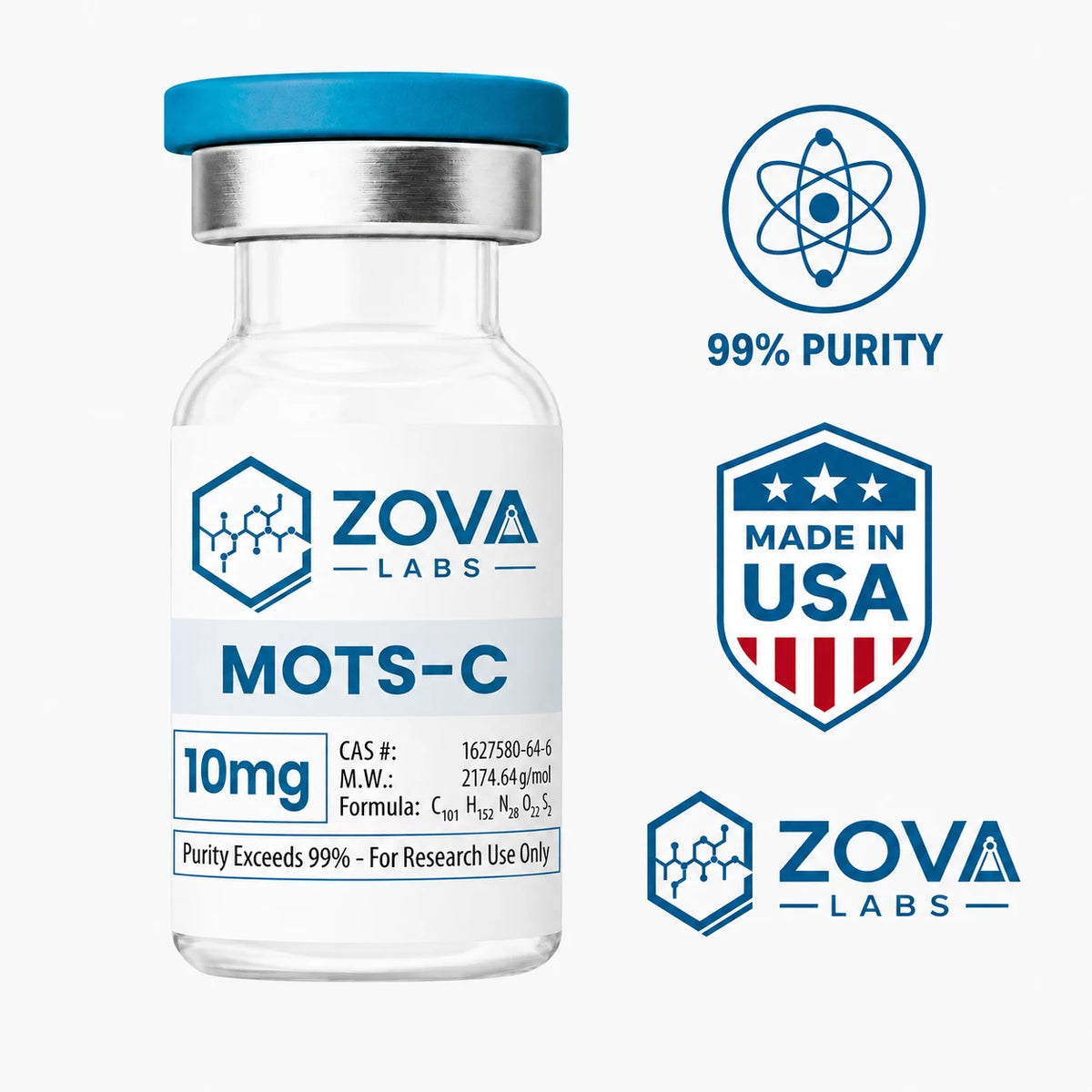Zova Labs MOTS-C 10MG research-use vial
