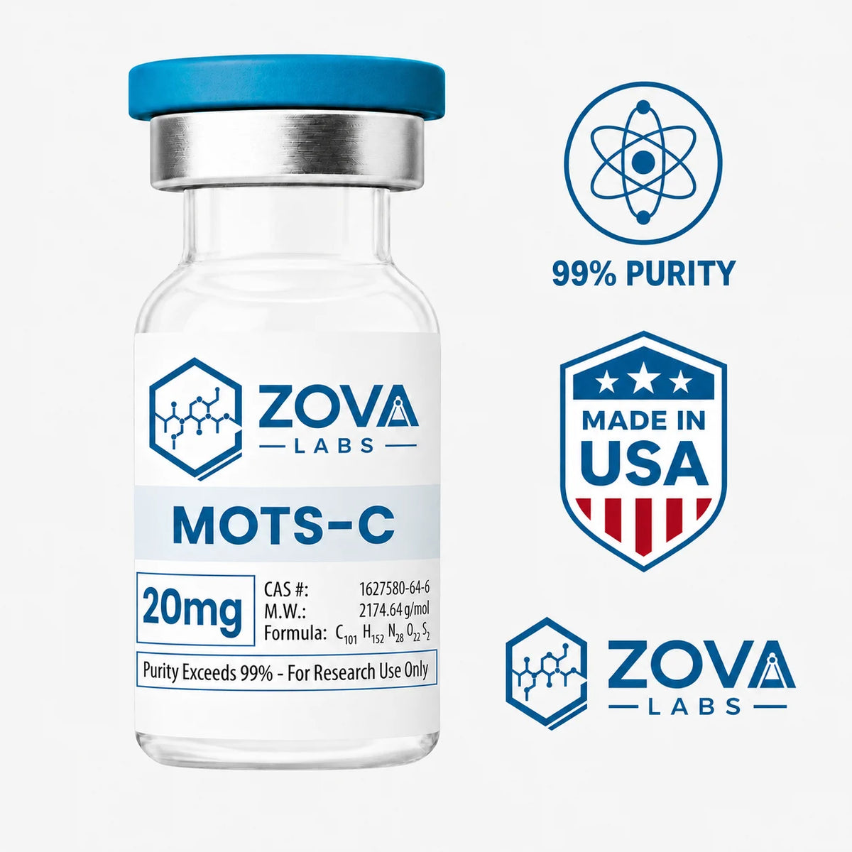 Zova Labs MOTS-C 20MG research-use vial