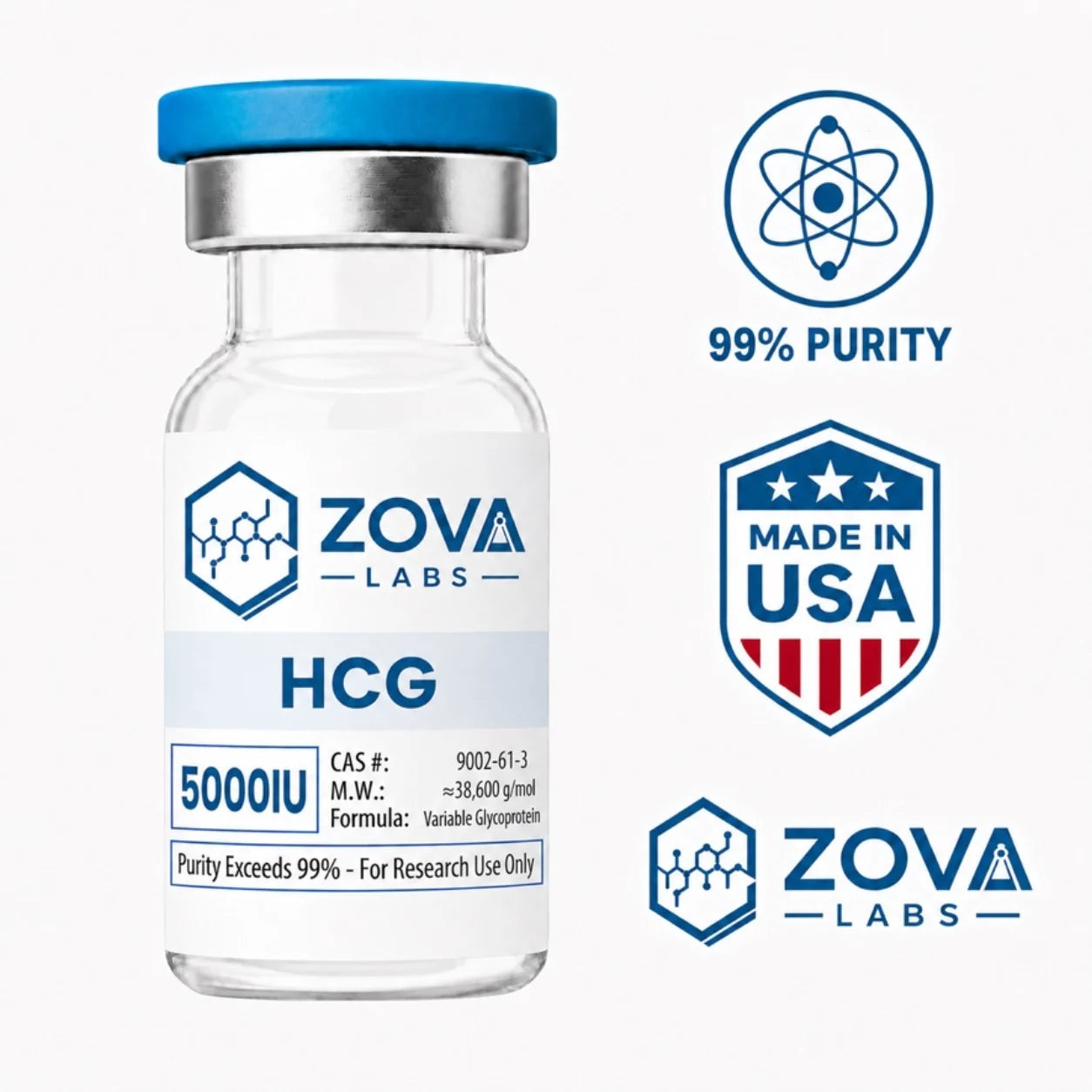 Zova Labs HCG 5000IU research-use vial
