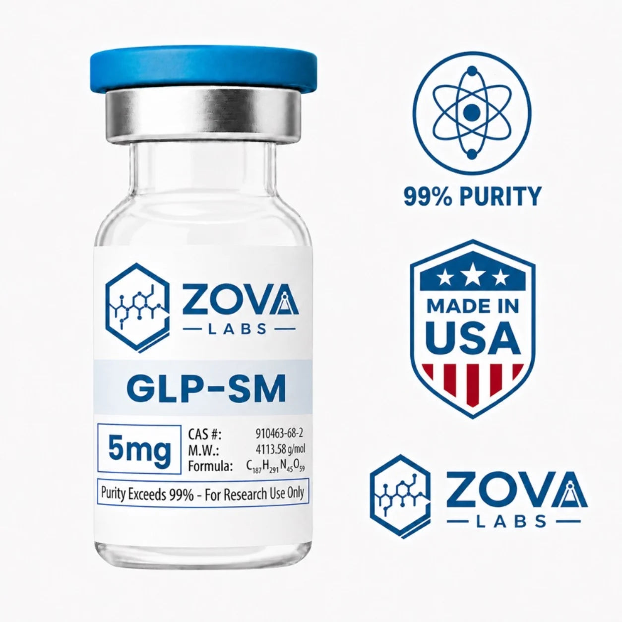 Zova Labs GLP-SM 5MG research-use vial