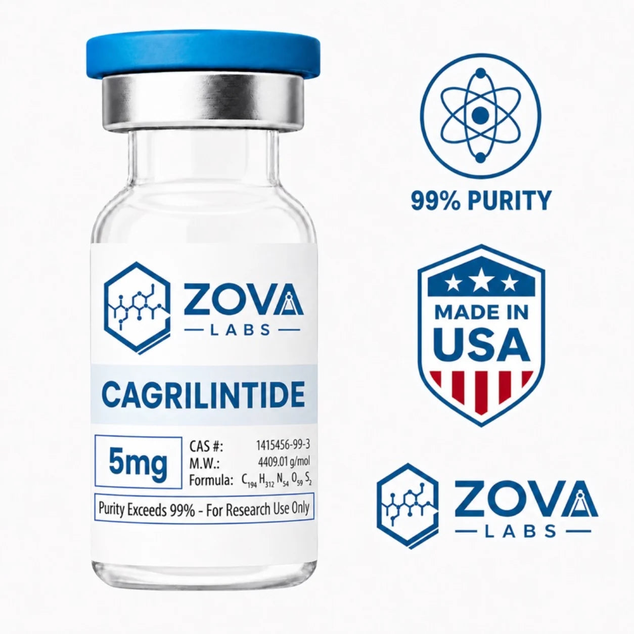 Zova Labs CAGRILINTIDE 5MG research-use vial