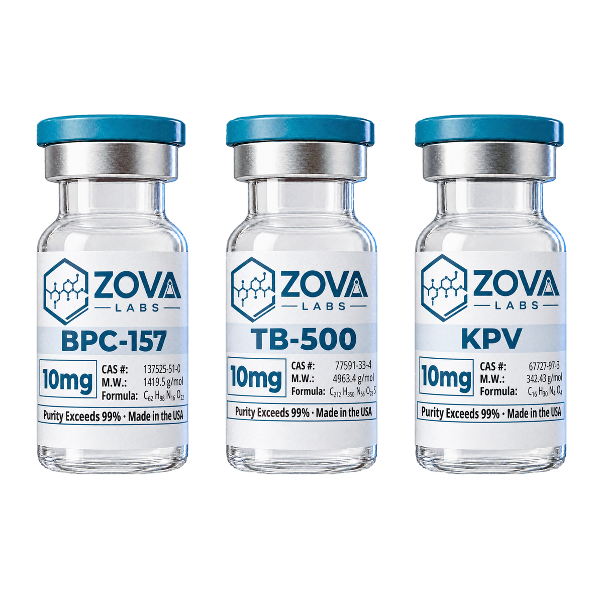 Recovery Bundle — BPC-157 10mg, TB-500 10mg, KPV 10mg